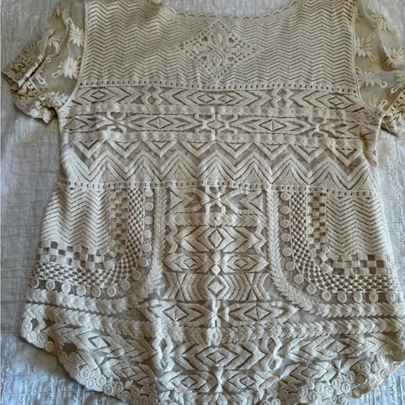 Anthropologie Cream Lace Blouse - Picture 3 of 5
